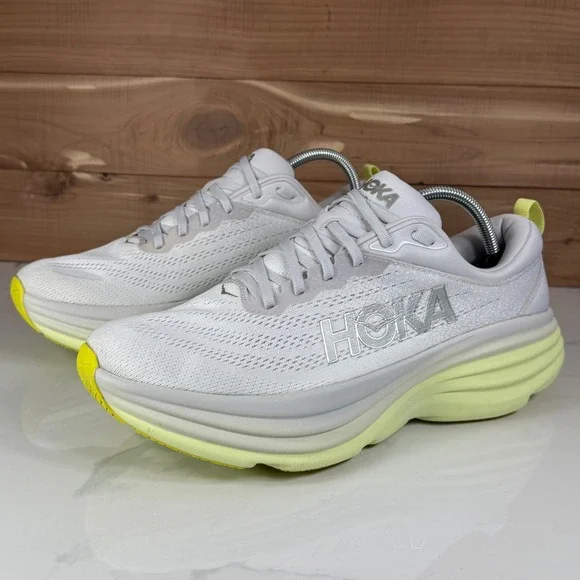 Hoka One OneBondi 8 Nimbus Cloud Luminary Green Running Shoes 1127952 Womens 12B - Picture 2 of 16
